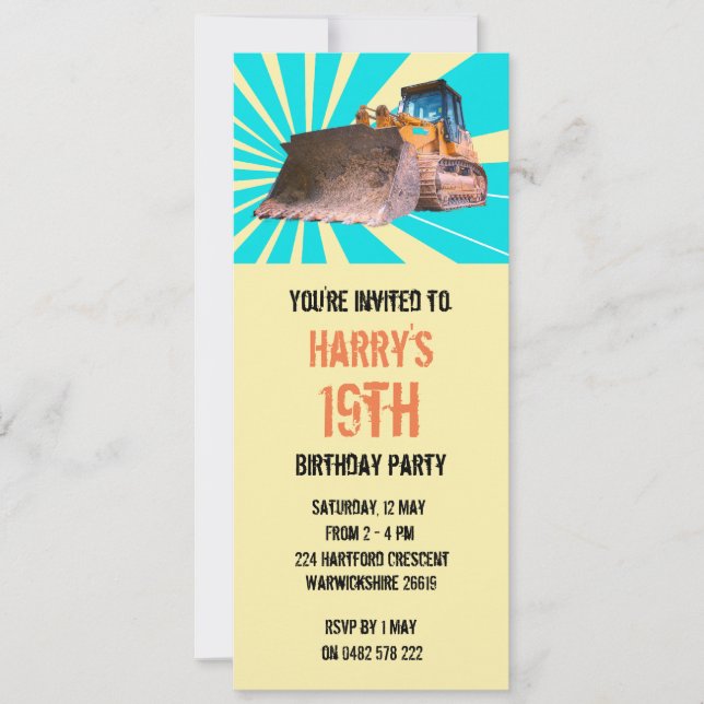 Convites Escavadora (Frente)