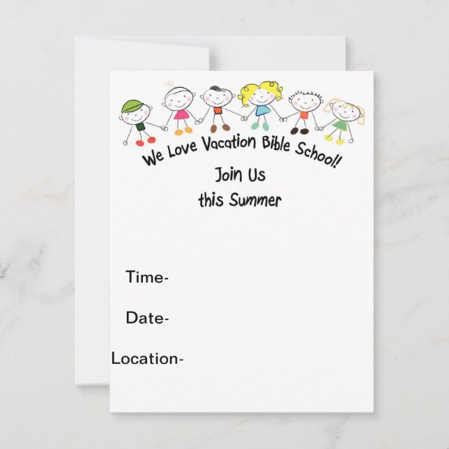 Convites Escola de Bíblias de Férias (Frente)