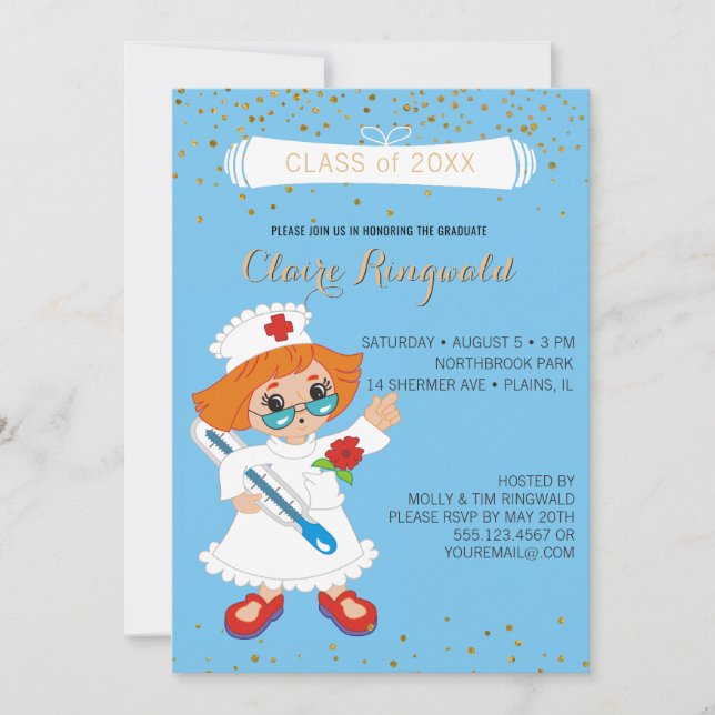 Convites Escola de Enfermagem de Enfermagem de Pinning para (Frente)