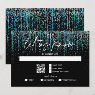 Convites Escolha de Refeição Código QR RSVP Moderno Edgy Br