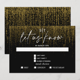 Convites Escolha de Refeição Moderna RSVP Edgy Dourado Bril