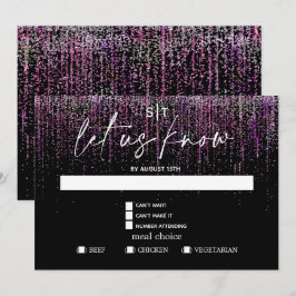 Convites Escolha de Refeição Moderna RSVP Edgy  Magenta Bri