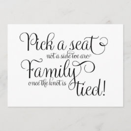 Convites Escolha um assento, não um lado, somos família dep