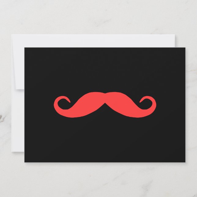 Convites Escolha uma Bigode Colorido em Preto (Frente)
