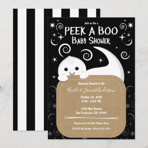 Convites Esconde-Esconde Fantasma BOO Chá de Bebê de Hallow