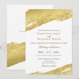 Convites Escova de ouro derrame casamento elegante moderno
