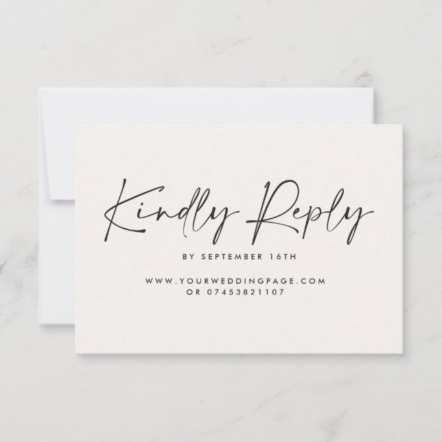 Convites Escrita caseira, moderna resposta branca escura e  (Frente)