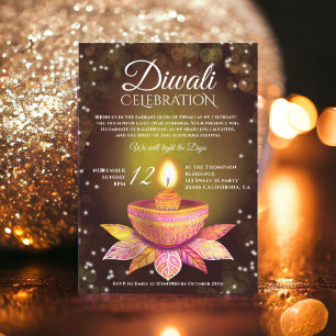 Convites Escrita de ilustração clara das Luzes Diwali Doura