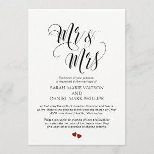 Convites Escrita Elegante, Sr. e Sra. Wedding Typografia Co