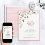 Convites Escrita Floral Cor-de-Rosa Rosa Elegante 50º Anive<br><div class="desc">Diga olá ao seu 50º estilo com este maravilhoso Convite de 50º Aniversário do Escuro Rosa Rosa Pêssego Elegante! Apresentando um belo buquê de flores cor-de-pêssego macio e verde botânico, este cartão luxuoso define o tom perfeito para sua celebração especial. A elegante caligrafia escrita à mão oferece sofisticação e modernidade...</div>