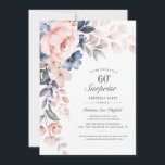 Convites Escrita Floral Rosa Moderna Surpresa 60º Aniversár<br><div class="desc">Dusty Blue Pink Floral Surpresa 60º Convite de aniversário que você pode personalizar facilmente com os detalhes da sua festa clicando no botão "Personalizar".</div>