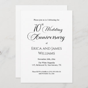 Convites Escrita Legista de Aniversário de Casamento de Pla