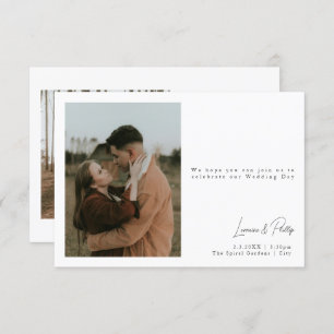 Convites Escrita manuscrita de fotos minimalista elegante