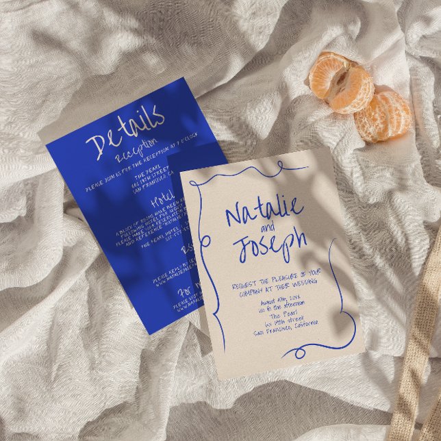 Convites Escrito À Mão Desenhado Moderno Funky Tudo Em Um C (Criador carregado)