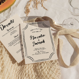 Convites Escrito À Mão Moderno Quirky Tudo Em Um Casamento