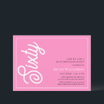 Convites Escrito Branco e Rosa Moderno 60º Aniversário<br><div class="desc">Brincadeira Moderna,  Rosa e White Script 60º Convite de Aniversário Seus convidados saberão que esta será uma festa especial apenas olhando para este convite!</div>