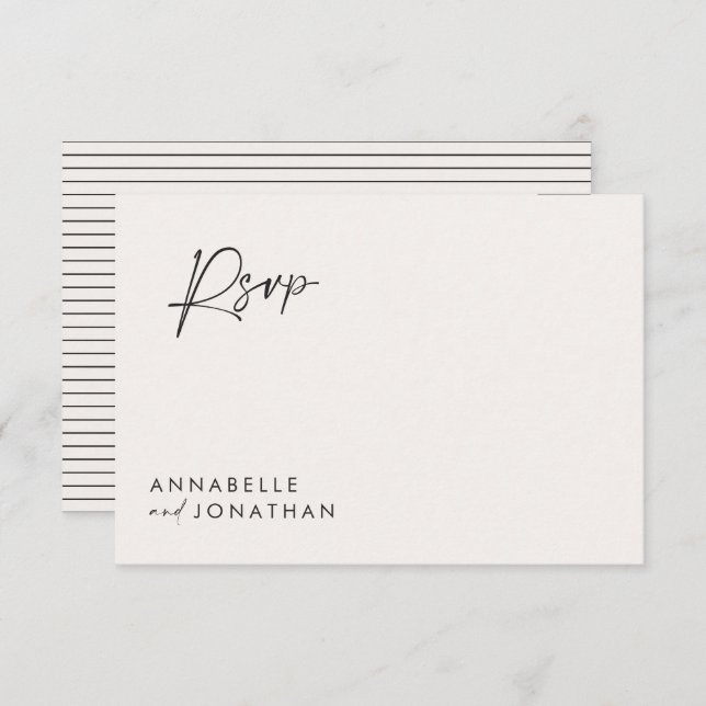 Convites Escrito caseiro moderno preto branco elegante (Frente/Verso)