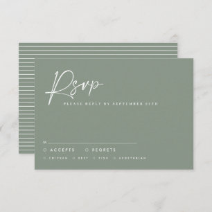 Convites Escrito casual moderno sage green script rsvp resp