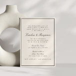 Convites Escrito Clássico Formal de Borda Legant Wedding Iv<br><div class="desc">Convite para Casamento Elegante de Script Tradicional Formal com Borda Estreita e Detalhes de RSVP Online em Ivory Cream</div>