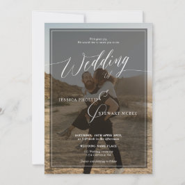 Convites Escrito de casamento preto e branco moderno 2 foto