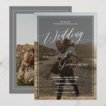 Escrito de casamento preto e branco moderno 2 foto