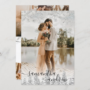 Convites Escrito de neve de prata moderna no inverno 5 foto