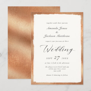 Convites Escrito Elegante com Casamento Semi-Formal em Rose