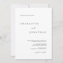 Convites Escrito Elegante moderno Casamento preto e branco