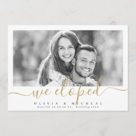 Convites Escrito elegante "nós fugimos" casamento de fotos 