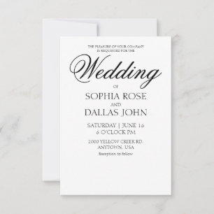 Convites Escrito minimalista elegante Casamento