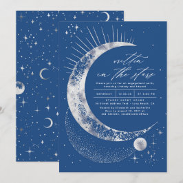 Convites Escrito na Festa de noivado Celestial das Estrelas