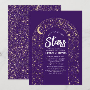 Convites Escrito na Festa de noivado Celestial das Estrelas