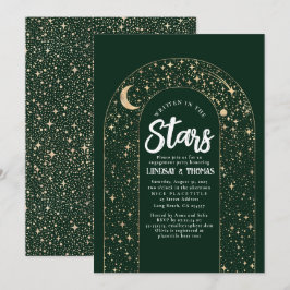 Convites Escrito na Festa de noivado Celestial das Estrelas