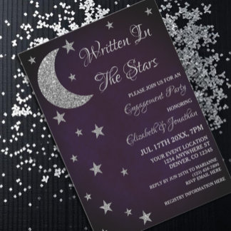 Convites Escrito Na Festa de noivado Das Estrelas