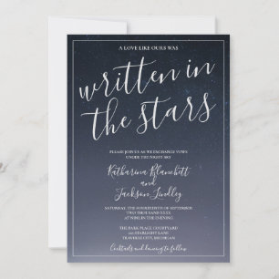 Convites Escrito No Casamento da Noite das Estrelas