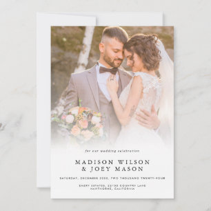 Convites Escrito preto da Foto de Casamento Elegante