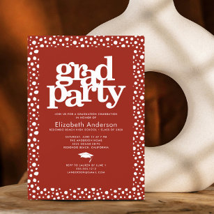 Convites Escritório de tipografia ousada do partido Red for