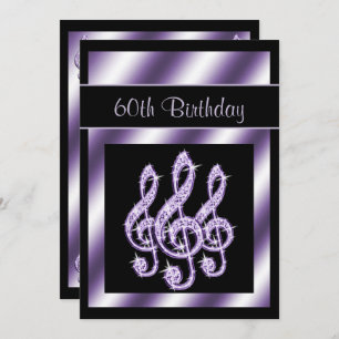 Convites Escritório, Luscious Lilac Treble Clefs 60º Aniver