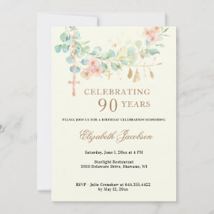 Convites Escritura de Eucalyptus de Aniversário Religioso 