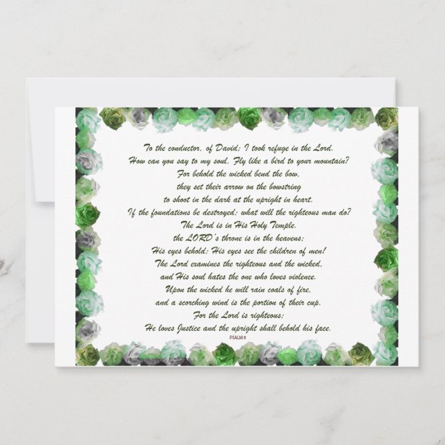 Convites Escritura, Salmo 11, Verso Da Bíblia, (Frente)