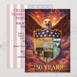 Convites Escudo da Grande Águia Americana do 4 de Julho 250