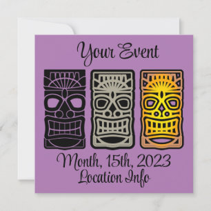 Convites Esculturas de Tiki triplas Thunder_Cove