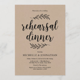 Convites Escuridão russa, kraft russa, Janto de ensaio