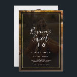 Convites Escuro de tonalidade de fotos Dourado Moderno Swee<br><div class="desc">Personalize como quiser. Uma foto pode ser adicionada à frente e atrás.</div>