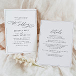 Convites Escuro Elegante Preto e Branco Tudo em Um Casament<br><div class="desc">Este elegante Convite para o Casamento de Fotos apresenta um texto de caligrafia de script abrangente,  emparelhado com uma letra de serif & moderna em preto; no verso,  é um monograma personalizável. Itens correspondentes disponíveis.</div>