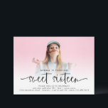 Convites Escuro Moderno de Sobreposição de Fotografias Swee<br><div class="desc">Escuro Moderno De Foto, 16. Estilo minimalista para a sua 16ª festa de aniversário. Basta substituir a foto de exemplo pela sua na frente, que está atrás de uma camada de opacidade de gradiente para que o texto se destaque bem na parte inferior. Você pode alterar as cores do texto...</div>