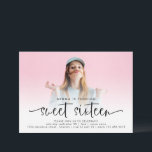Convites Escuro Moderno de Sobreposição de Fotografias Swee<br><div class="desc">Escuro Moderno De Foto, 16. Estilo minimalista para a sua 16ª festa de aniversário. Basta substituir a foto de exemplo pela sua na frente, que está atrás de uma camada de opacidade de gradiente para que o texto se destaque bem na parte inferior. Você pode alterar as cores do texto...</div>