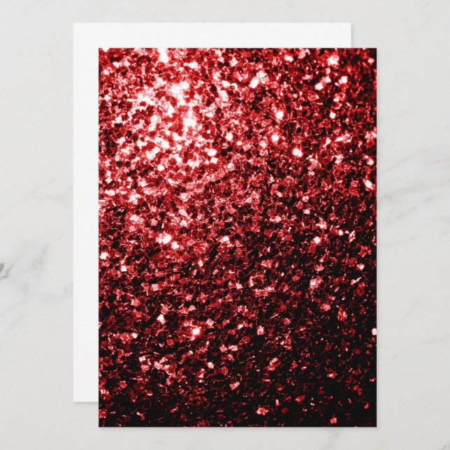 Convites Escuro Vermelho Escuro Glitter brilha Glamor (Frente/Verso)