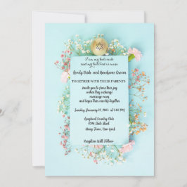 Convites Esfera Dourada com estrela de David judeu