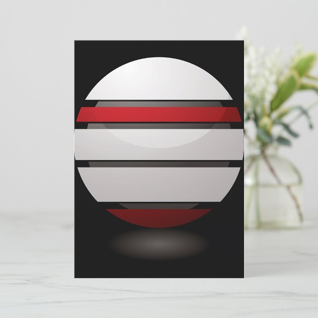Convites Esfera Geométrica Abstrata Vermelha Branca Preta (Criador carregado)